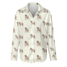 Load image into Gallery viewer, Watercolor Elegance Boxer Dogs Women&#39;s Shirt-S-Ivory-8