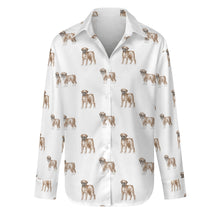 Load image into Gallery viewer, Watercolor Elegance Boxer Dogs Women&#39;s Shirt-S-White-1