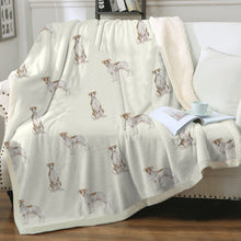 Load image into Gallery viewer, Watercolor Elegance Brindle Greyhounds Whippets Fleece Blanket - 8 Colors-Blanket-Bedding, Blankets, Greyhound, Home Decor, Whippet-Ivory Cream-Single-17