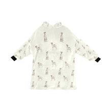 Load image into Gallery viewer, Watercolor Elegance Brindle Whippets Blanket Hoodie-Blanket-Apparel, Blanket Hoodie, Blankets, Dog Mom Gifts, Greyhound, Whippet-Ivory White-ONE SIZE-13