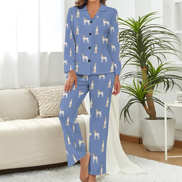Watercolor Elegance Brindle Whippets Pajamas Set For Women Slate Blue S 13 360x