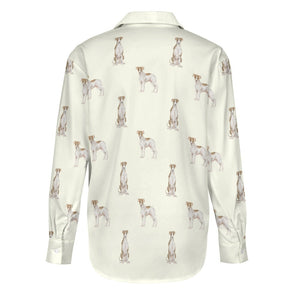 Watercolor Elegance Brindle Whippets Women's Shirt-Apparel-Apparel, Dog Mom Gifts, Greyhound, Shirt, Whippet-15