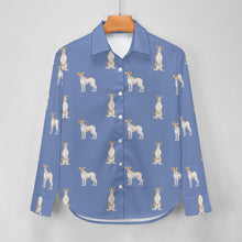 Load image into Gallery viewer, Watercolor Elegance Brindle Whippets Women&#39;s Shirt-Apparel-Apparel, Dog Mom Gifts, Greyhound, Shirt, Whippet-25