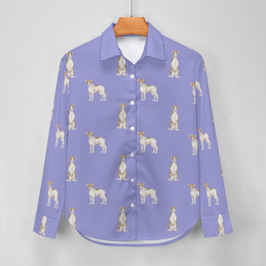 Watercolor Elegance Brindle Whippets Women's Shirt-Apparel-Apparel, Dog Mom Gifts, Greyhound, Shirt, Whippet-31