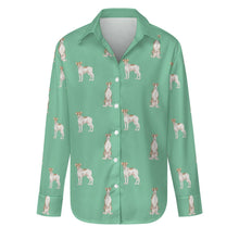 Load image into Gallery viewer, Watercolor Elegance Brindle Whippets Women&#39;s Shirt-Apparel-Apparel, Dog Mom Gifts, Greyhound, Shirt, Whippet-Mint Green-S-29