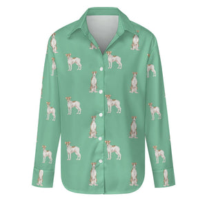 Watercolor Elegance Brindle Whippets Women's Shirt-Apparel-Apparel, Dog Mom Gifts, Greyhound, Shirt, Whippet-Mint Green-S-29