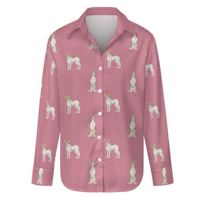 Watercolor Elegance Brindle Whippets Women's Shirt-Apparel-Apparel, Dog Mom Gifts, Greyhound, Shirt, Whippet-Dusty Pink-S-20