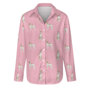 Watercolor Elegance Brindle Whippets Women's Shirt-Apparel-Apparel, Dog Mom Gifts, Greyhound, Shirt, Whippet-Light Pink-S-16