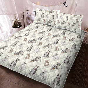 Watercolor Elegance Bull Terriers Quilted Bedding Set - 5 Colors-Bedding-Bedding, Blankets, Bull Terrier, Home Decor-5