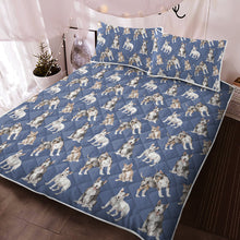 Load image into Gallery viewer, Watercolor Elegance Bull Terriers Quilted Bedding Set - 5 Colors-Bedding-Bedding, Blankets, Bull Terrier, Home Decor-7