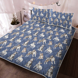 Watercolor Elegance Bull Terriers Quilted Bedding Set - 5 Colors-Bedding-Bedding, Blankets, Bull Terrier, Home Decor-7