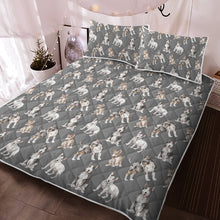 Load image into Gallery viewer, Watercolor Elegance Bull Terriers Quilted Bedding Set - 5 Colors-Bedding-Bedding, Blankets, Bull Terrier, Home Decor-8