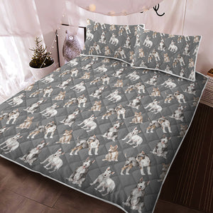 Watercolor Elegance Bull Terriers Quilted Bedding Set - 5 Colors-Bedding-Bedding, Blankets, Bull Terrier, Home Decor-8