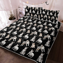 Load image into Gallery viewer, Watercolor Elegance Bull Terriers Quilted Bedding Set - 5 Colors-Bedding-Bedding, Blankets, Bull Terrier, Home Decor-9