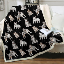 Load image into Gallery viewer, Watercolor Elegance Bull Terriers Sherpa Fleece Blanket - 8 Colors-Blanket-Bedding, Blankets, Bull Terrier, Home Decor-7