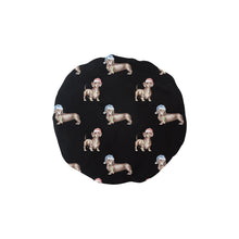 Load image into Gallery viewer, Watercolor Elegance Chocolate Dachshunds Christmas Elastic Reusable Shower Caps-Accessories-Accessories, Christmas, Dachshund, Dog Mom Gifts-Black-ONE SIZE-33