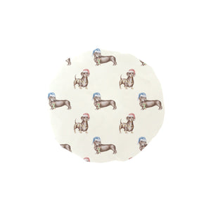 Watercolor Elegance Chocolate Dachshunds Christmas Elastic Reusable Shower Caps-Accessories-Accessories, Christmas, Dachshund, Dog Mom Gifts-Ivory1-ONE SIZE-1