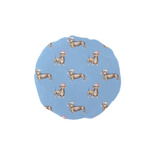 Load image into Gallery viewer, Watercolor Elegance Chocolate Dachshunds Christmas Elastic Reusable Shower Caps-Accessories-Accessories, Christmas, Dachshund, Dog Mom Gifts-LightSkyBlue-ONE SIZE-13