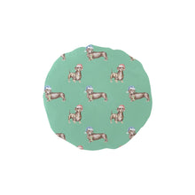 Load image into Gallery viewer, Watercolor Elegance Chocolate Dachshunds Christmas Elastic Reusable Shower Caps-Accessories-Accessories, Christmas, Dachshund, Dog Mom Gifts-MediumAquaMarine-ONE SIZE-21