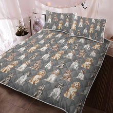 Load image into Gallery viewer, Watercolor Elegance Cocker Spaniels Quilted Bedding Set - 5 Colors-Bedding-Bedding, Blankets, Cocker Spaniel, Home Decor-4