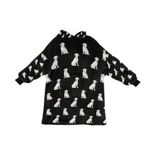 Load image into Gallery viewer, Watercolor Elegance Dalmatians Blanket Hoodie-Blanket-Apparel, Blanket Hoodie, Blankets, Dalmatian, Dog Mom Gifts-Midnight Black-ONE SIZE-8