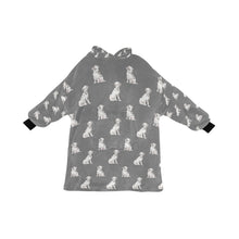 Load image into Gallery viewer, Watercolor Elegance Dalmatians Blanket Hoodie-Blanket-Apparel, Blanket Hoodie, Blankets, Dalmatian, Dog Mom Gifts-Parisian Gray-ONE SIZE-26