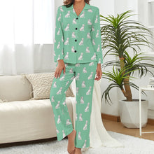 Load image into Gallery viewer, Watercolor Elegance Dalmatians Pajamas Set for Women-Pajamas-Apparel, Dalmatian, Dog Mom Gifts, Pajamas-S-Mint Green-6