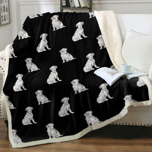 Load image into Gallery viewer, Watercolor Elegance Dalmatians Sherpa Fleece Blanket - 8 Colors-Blanket-Bedding, Blankets, Dalmatian, Home Decor-7