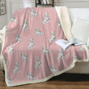 Watercolor Elegance Dalmatians Sherpa Fleece Blanket - 8 Colors-Blanket-Bedding, Blankets, Dalmatian, Home Decor-13