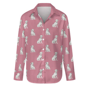 Watercolor Elegance Dalmatians Women's Shirt-Apparel-Apparel, Dalmatian, Dog Mom Gifts, Shirt-Dusty Pink-S-20