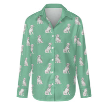 Load image into Gallery viewer, Watercolor Elegance Dalmatians Women&#39;s Shirt-Apparel-Apparel, Dalmatian, Dog Mom Gifts, Shirt-Mint Green-S-29