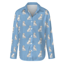 Load image into Gallery viewer, Watercolor Elegance Dalmatians Women&#39;s Shirt-Apparel-Apparel, Dalmatian, Dog Mom Gifts, Shirt-Sky Blue-S-23