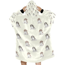 Load image into Gallery viewer, Watercolor Elegance English Springer Spaniels Blanket Hoodie-Blanket-Apparel, Blanket Hoodie, Blankets, Dog Mom Gifts, English Bulldog, English Springer Spaniel-10