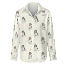 Load image into Gallery viewer, Watercolor Elegance English Springer Spaniels Women&#39;s Shirt-Apparel-Apparel, Dog Mom Gifts, English Springer Spaniel, Shirt-Ivory White-S-14