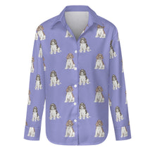 Load image into Gallery viewer, Watercolor Elegance English Springer Spaniels Women&#39;s Shirt-Apparel-Apparel, Dog Mom Gifts, English Springer Spaniel, Shirt-Lavender Purple-S-32