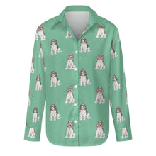 Load image into Gallery viewer, Watercolor Elegance English Springer Spaniels Women&#39;s Shirt-Apparel-Apparel, Dog Mom Gifts, English Springer Spaniel, Shirt-Mint Green-S-29