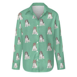 Watercolor Elegance English Springer Spaniels Women's Shirt-Apparel-Apparel, Dog Mom Gifts, English Springer Spaniel, Shirt-Mint Green-S-29