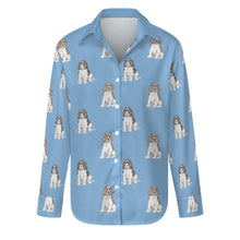 Load image into Gallery viewer, Watercolor Elegance English Springer Spaniels Women&#39;s Shirt-Apparel-Apparel, Dog Mom Gifts, English Springer Spaniel, Shirt-Sky Blue-S-23