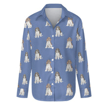 Load image into Gallery viewer, Watercolor Elegance English Springer Spaniels Women&#39;s Shirt-Apparel-Apparel, Dog Mom Gifts, English Springer Spaniel, Shirt-Slate Blue-S-26