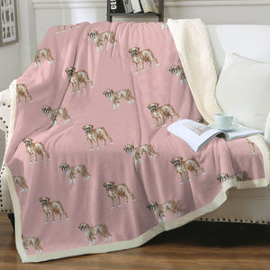 Watercolor Elegance Fawn Boxer Dogs Fleece Blanket - 8 Colors-Blanket-Bedding, Blankets, Boxer, Home Decor-13