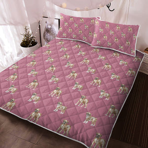 Watercolor Elegance Fawn Boxer Dogs Quilted Bedding Set-Bedding-Bedding, Blankets, Boxer, Home Decor-11