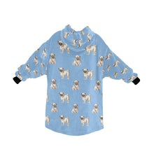 Load image into Gallery viewer, Watercolor Elegance Fawn Pugs Blanket Hoodie-Blanket-Apparel, Blanket Hoodie, Blankets, Dog Mom Gifts, Pug-18