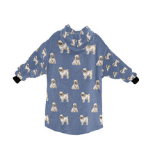 Load image into Gallery viewer, Watercolor Elegance Fawn Pugs Blanket Hoodie-Blanket-Apparel, Blanket Hoodie, Blankets, Dog Mom Gifts, Pug-21