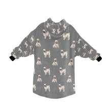 Load image into Gallery viewer, Watercolor Elegance Fawn Pugs Blanket Hoodie-Blanket-Apparel, Blanket Hoodie, Blankets, Dog Mom Gifts, Pug-27