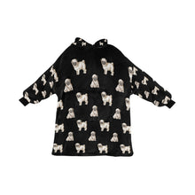 Load image into Gallery viewer, Watercolor Elegance Fawn Pugs Blanket Hoodie-Blanket-Apparel, Blanket Hoodie, Blankets, Dog Mom Gifts, Pug-Midnight Black-ONE SIZE-8