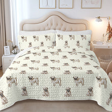 Load image into Gallery viewer, Watercolor Elegance Fawn Pugs Quilted Bedding Set-Bedding-Bedding,Blankets,Christmas,Home Decor-6