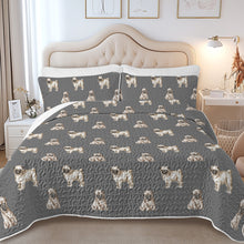 Load image into Gallery viewer, Watercolor Elegance Fawn Pugs Quilted Bedding Set-Bedding-Bedding,Blankets,Christmas,Home Decor-9