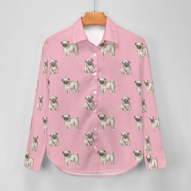 Watercolor Elegance Fawn Pugs Women's Shirt - 9 Colors-Apparel-Apparel, Dog Mom Gifts, Pug, Shirt-13