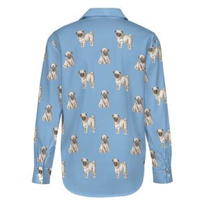 Watercolor Elegance Fawn Pugs Women's Shirt - 9 Colors-Apparel-Apparel, Dog Mom Gifts, Pug, Shirt-21