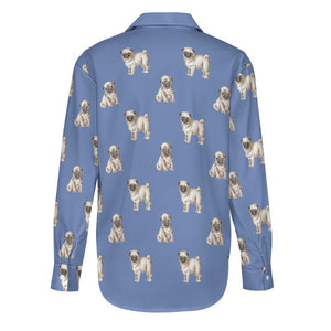 Watercolor Elegance Fawn Pugs Women's Shirt - 9 Colors-Apparel-Apparel, Dog Mom Gifts, Pug, Shirt-24